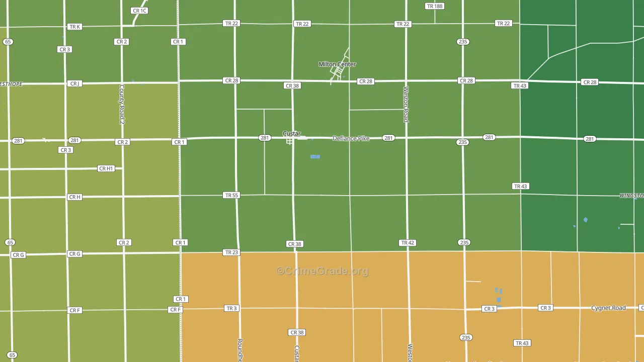 43511, OH Map of Theft Rates