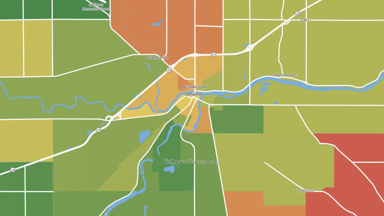 43512, OH Map of Theft Rates