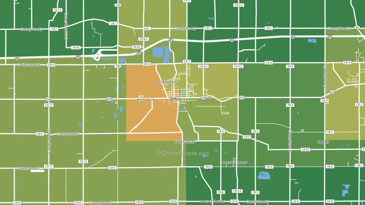 43515, OH Map of Theft Rates