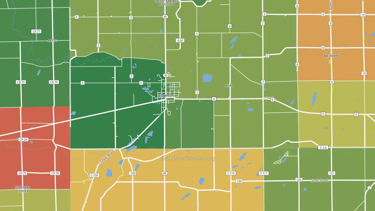 43517, OH Map of Theft Rates