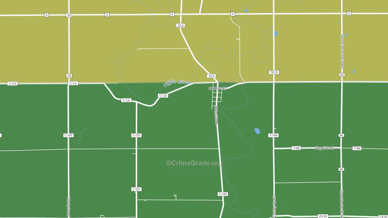 43519, OH Map of Theft Rates