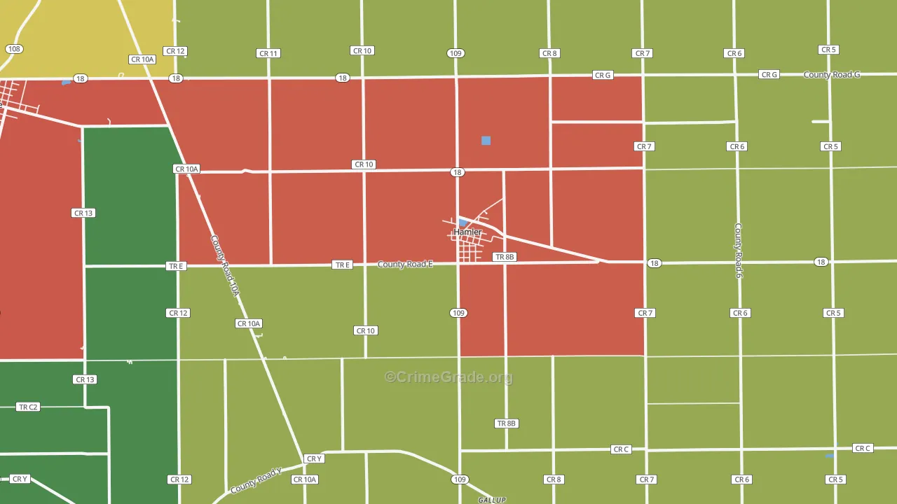 43524, OH Map of Theft Rates