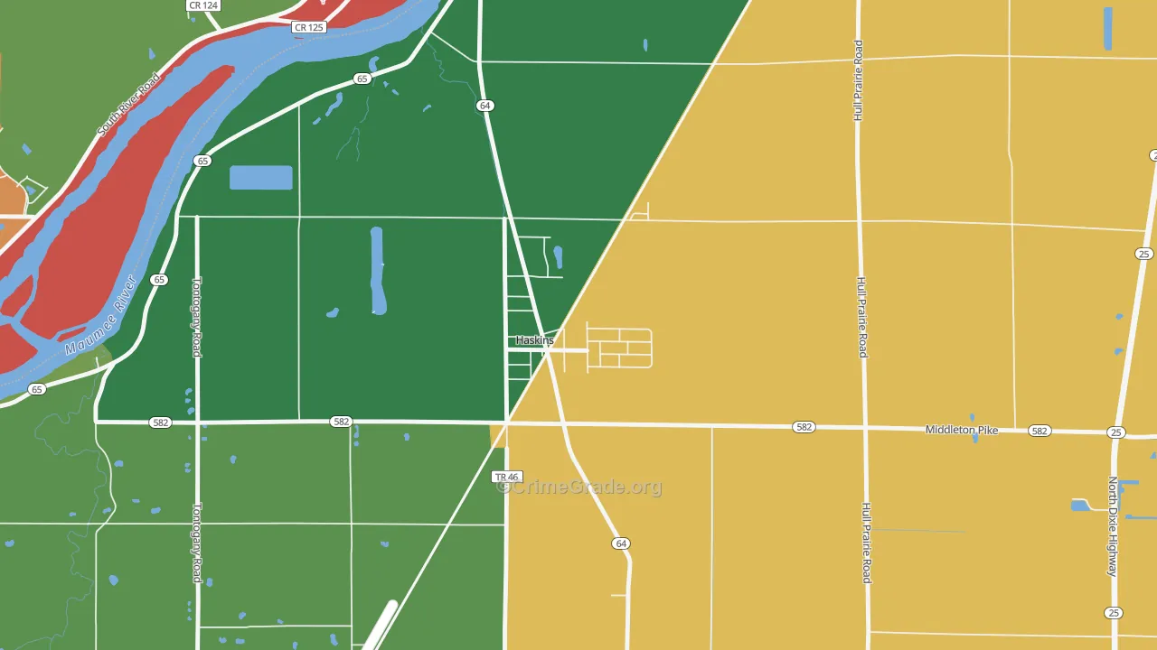 43525, OH Map of Theft Rates