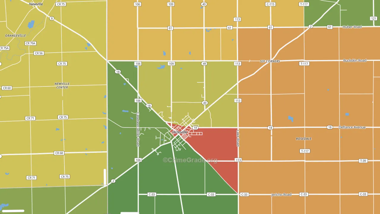 43526, OH Map of Theft Rates