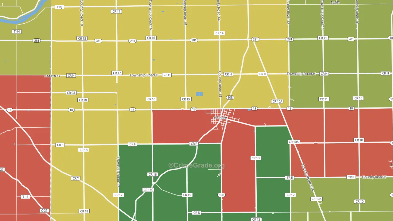 43527, OH Map of Theft Rates