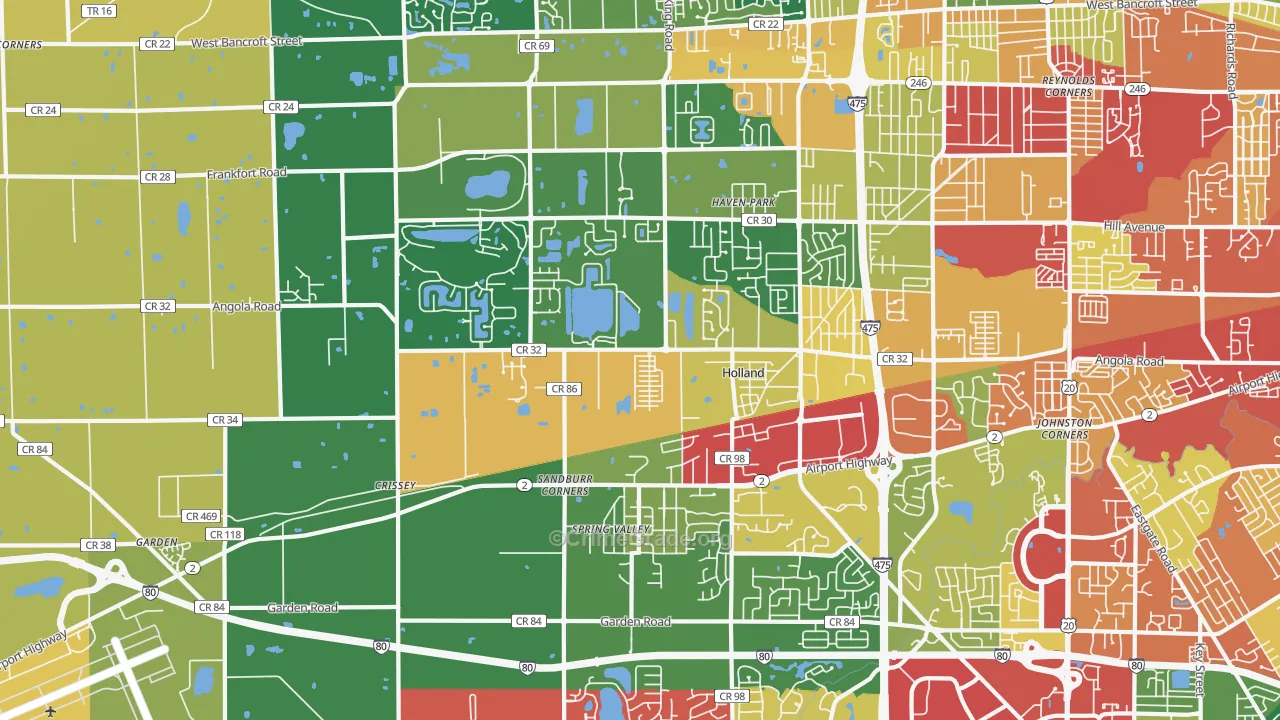 43528, OH Map of Theft Rates