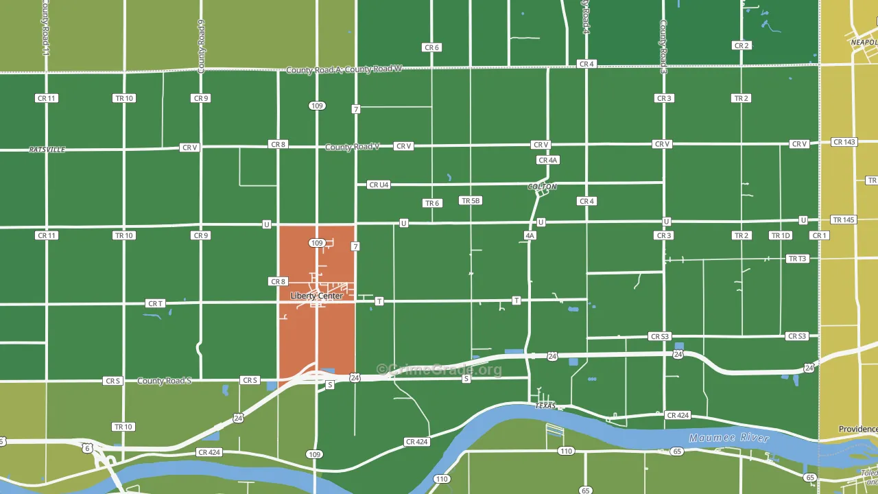 43532, OH Map of Theft Rates