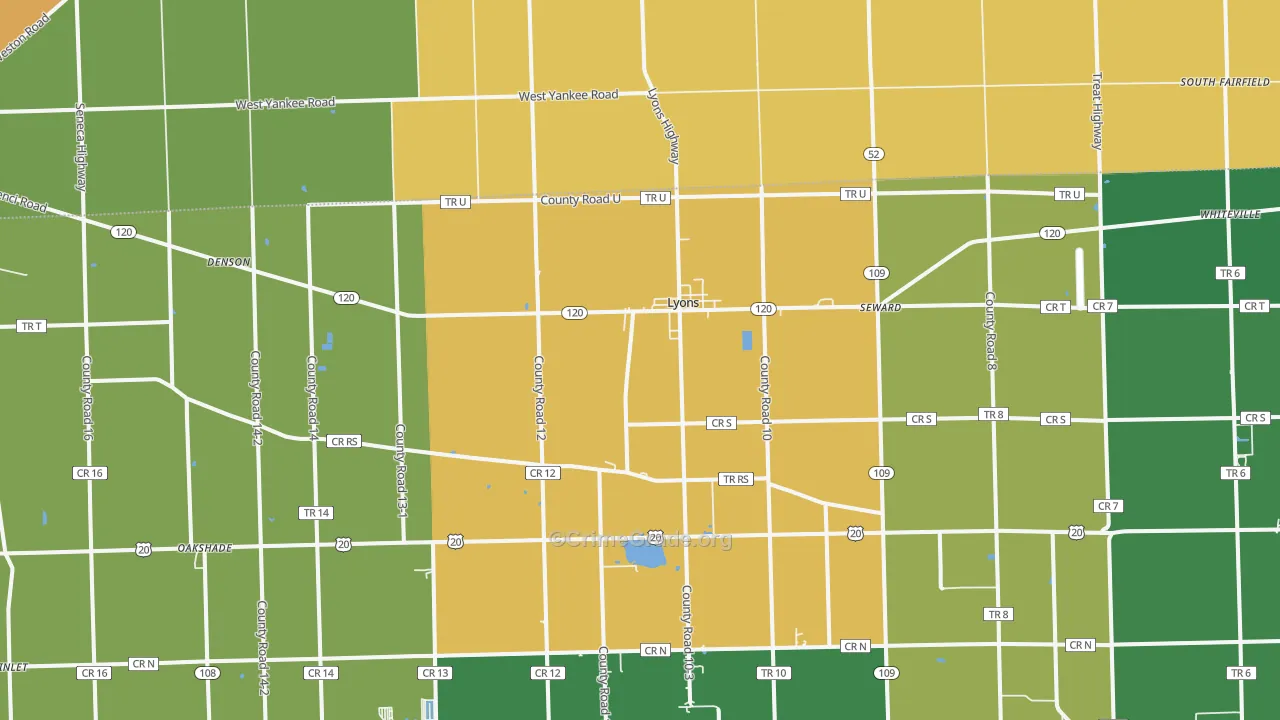 43533, OH Map of Theft Rates
