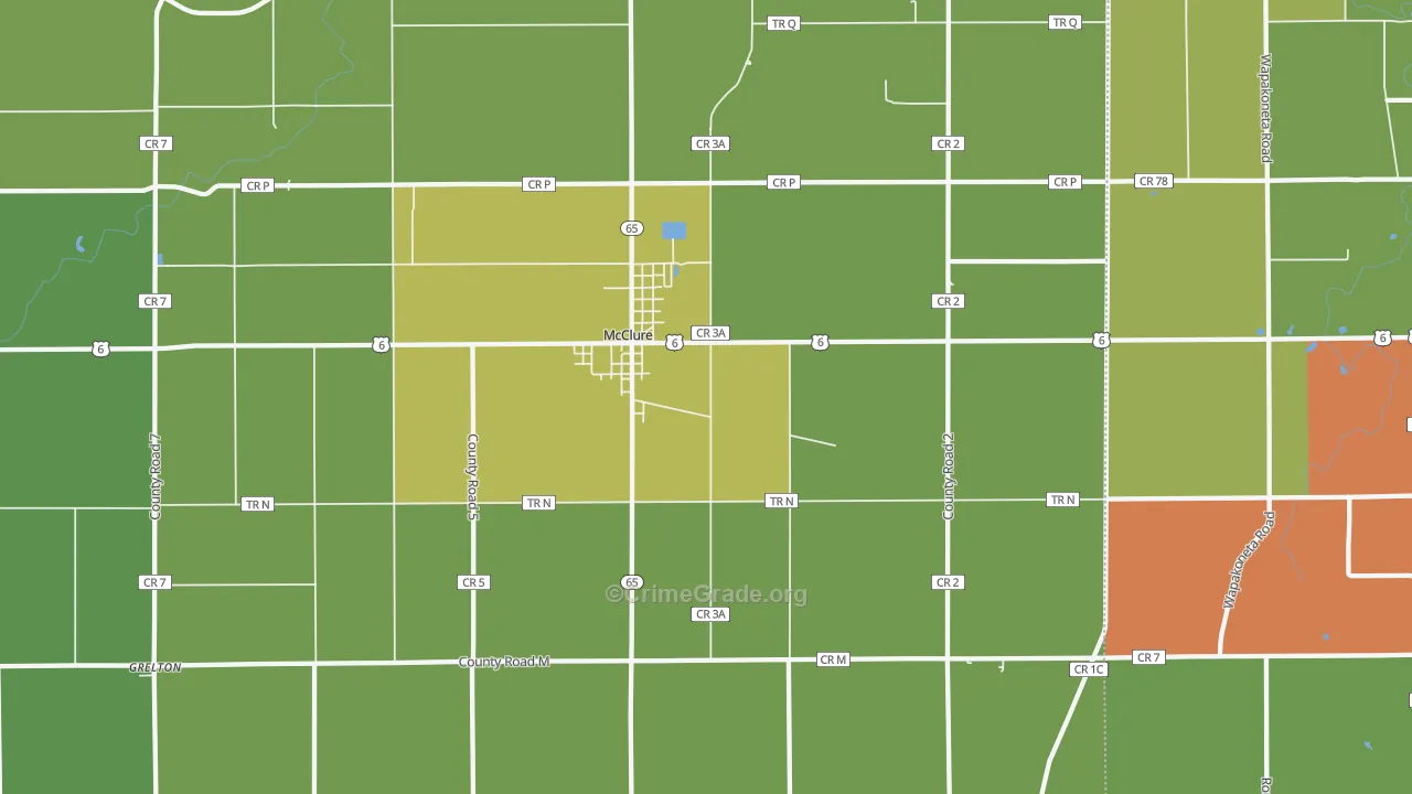 43534, OH Map of Theft Rates