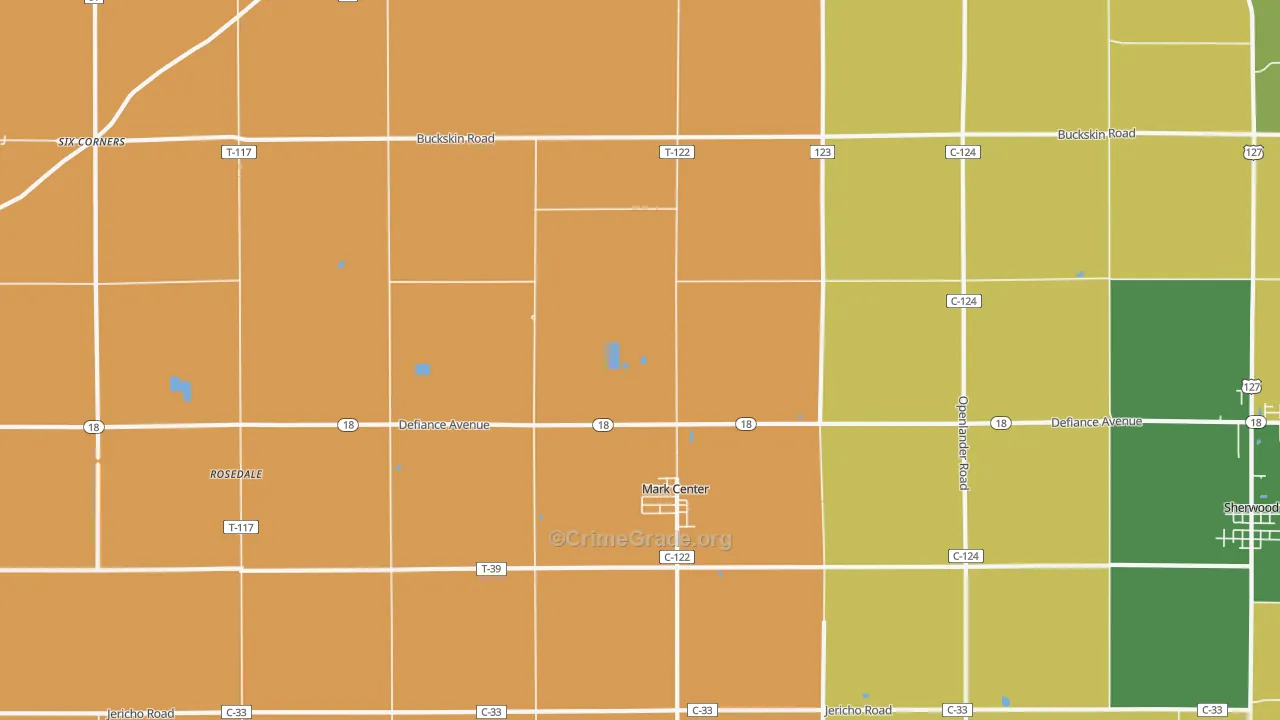 43536, OH Map of Theft Rates