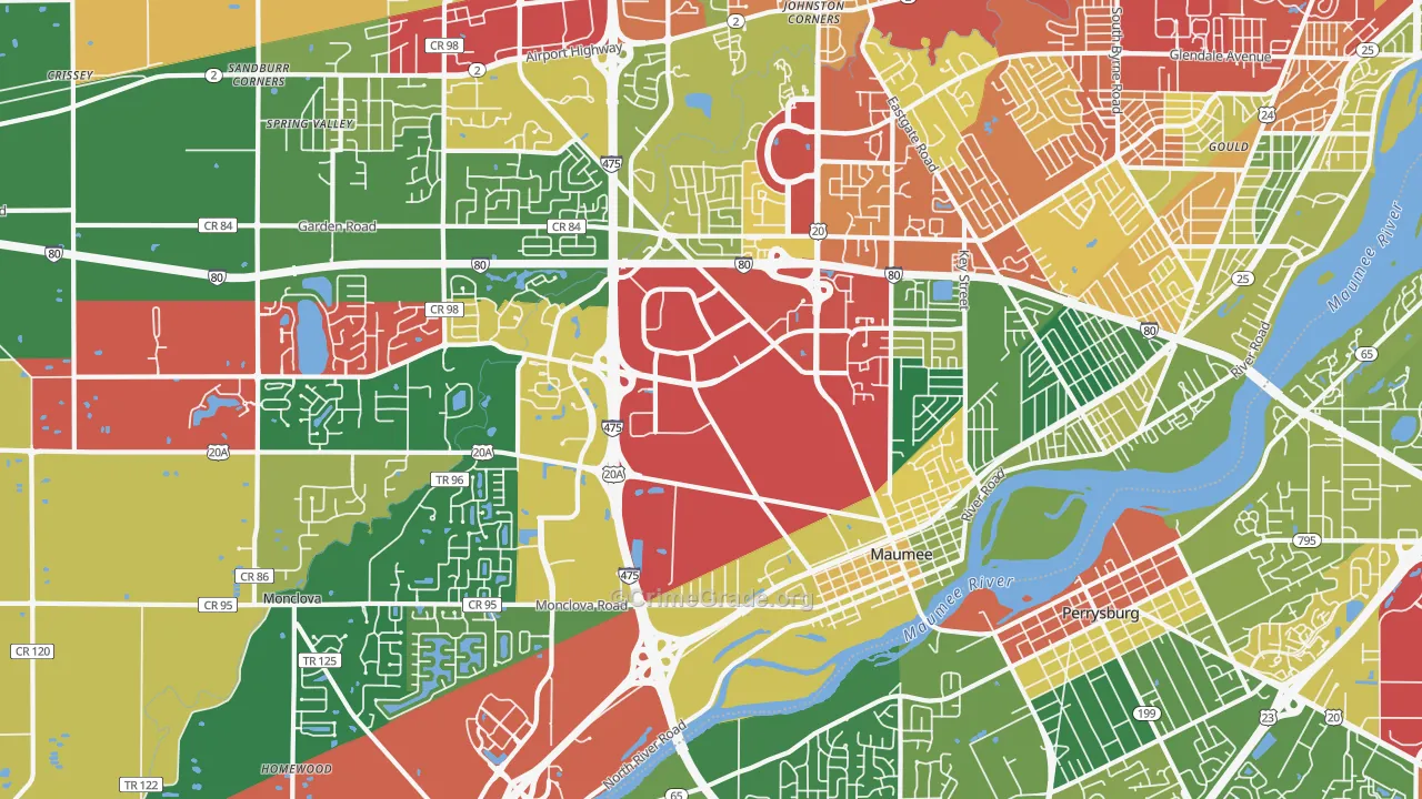 43537, OH Map of Theft Rates