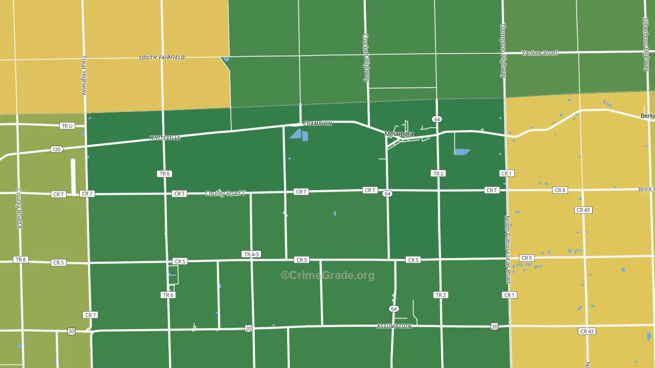 43540, OH Map of Theft Rates