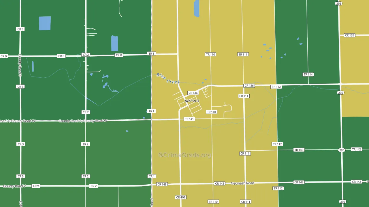 43547, OH Map of Theft Rates