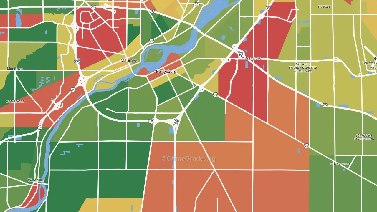 43551, OH Map of Theft Rates