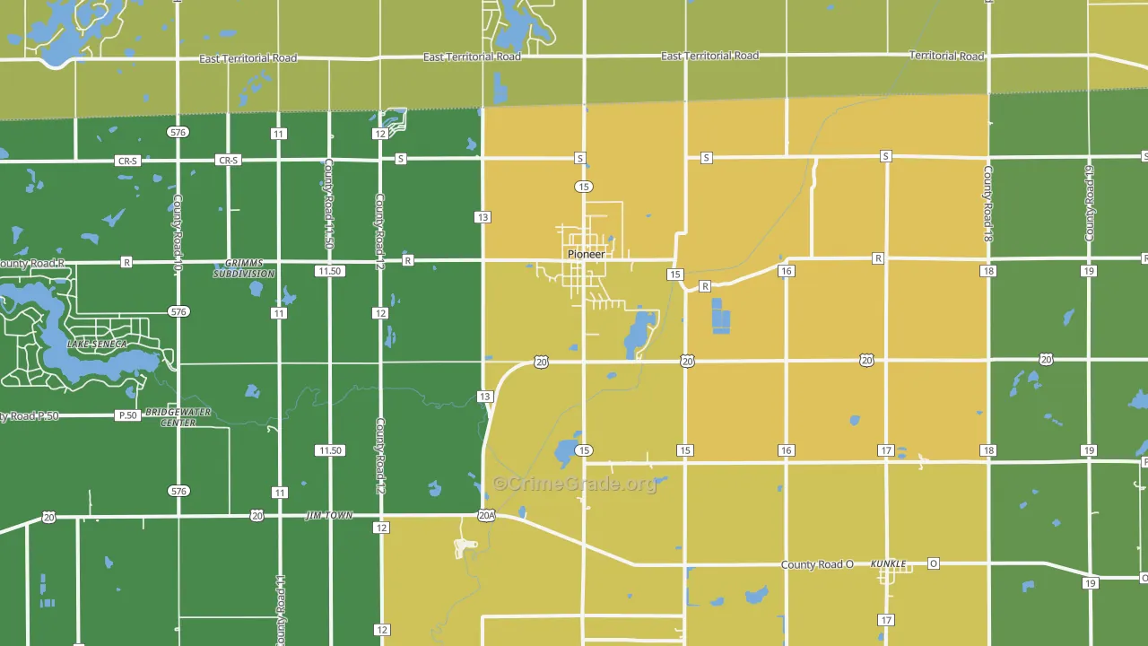 43554, OH Map of Theft Rates