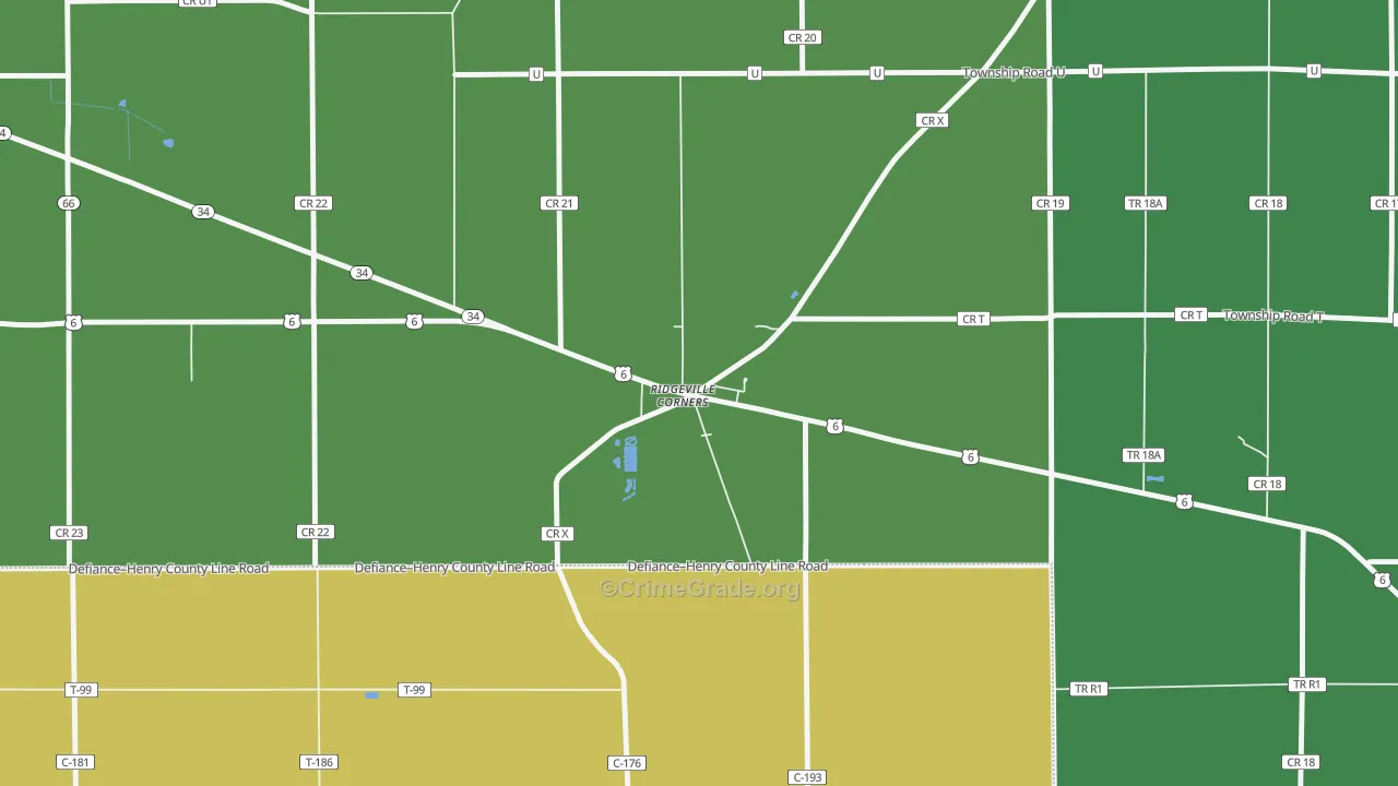 43555, OH Map of Theft Rates