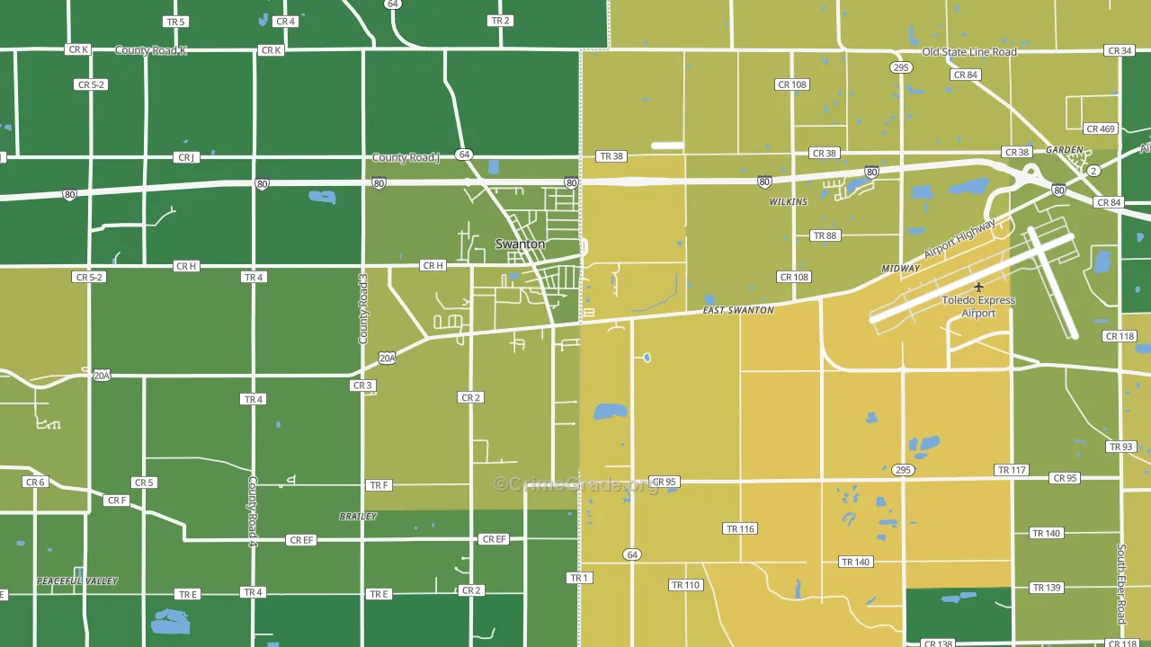 43558, OH Map of Theft Rates