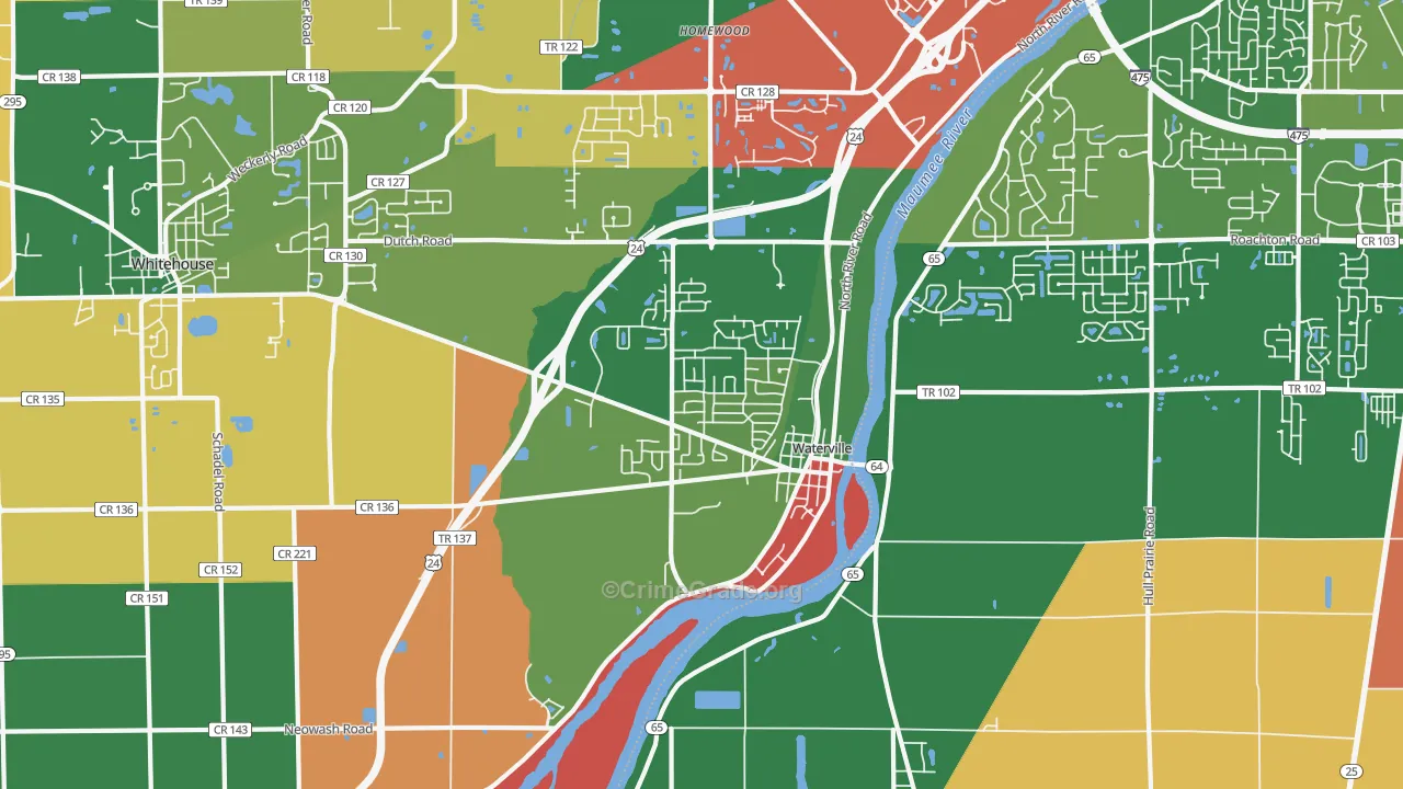 43566, OH Map of Theft Rates