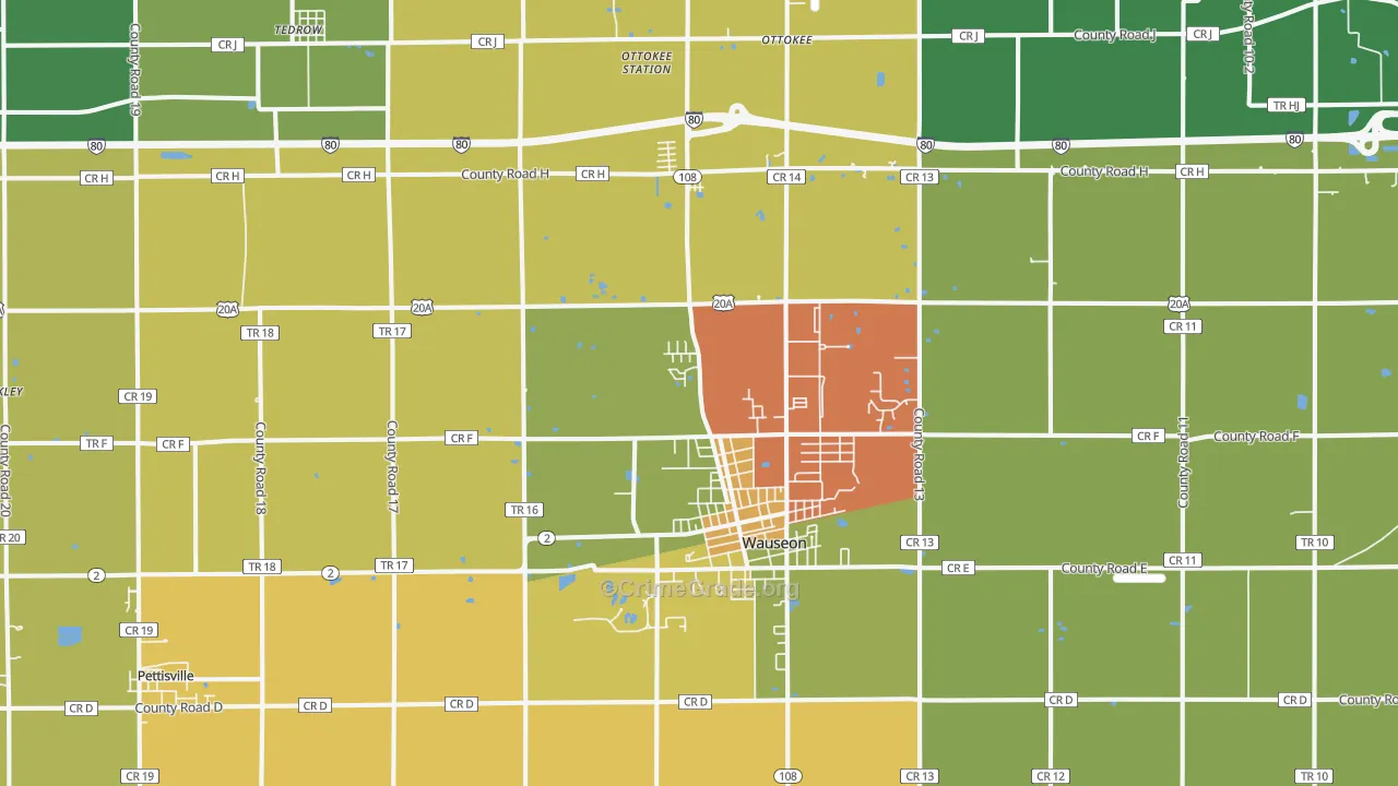 43567, OH Map of Theft Rates