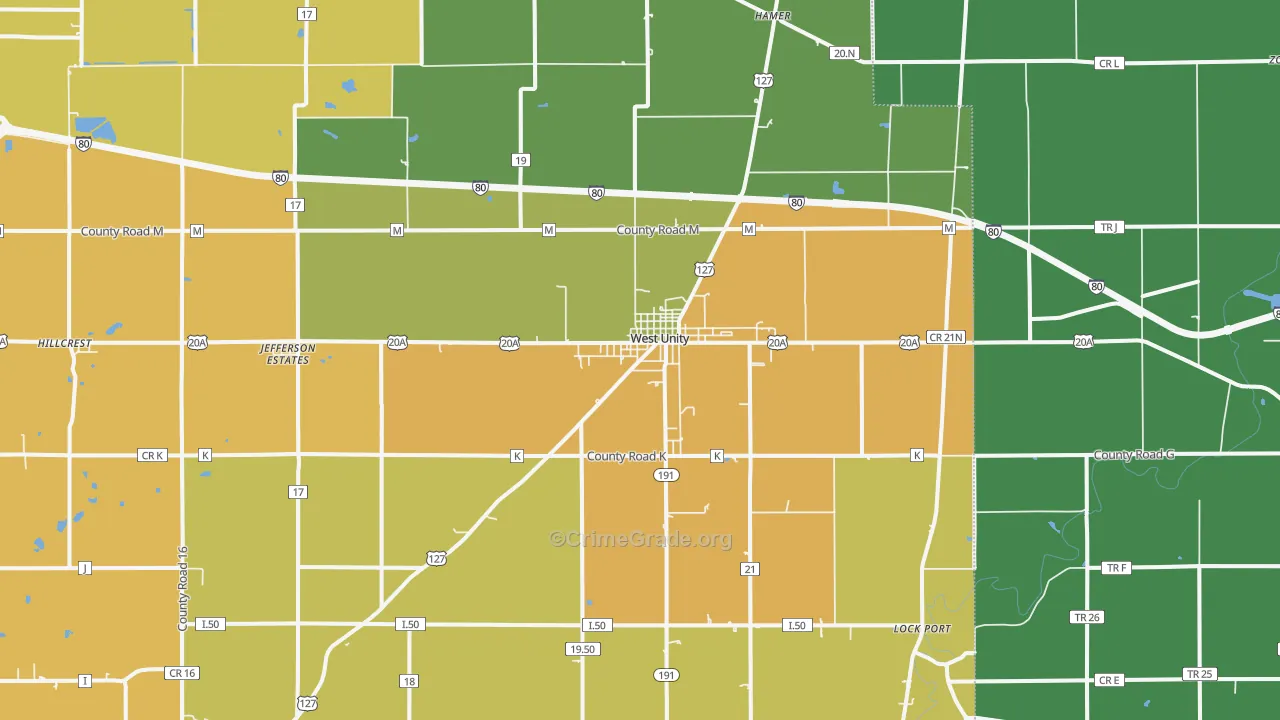 43570, OH Map of Theft Rates
