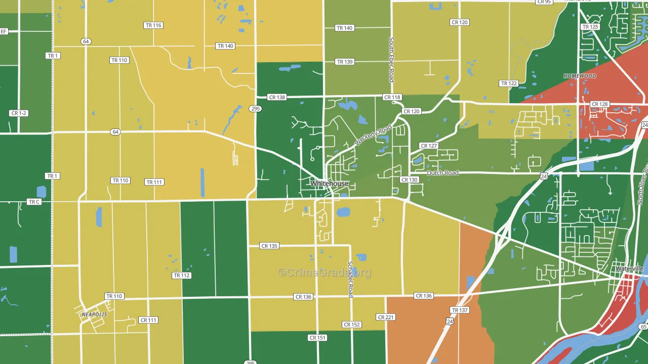 43571, OH Map of Theft Rates