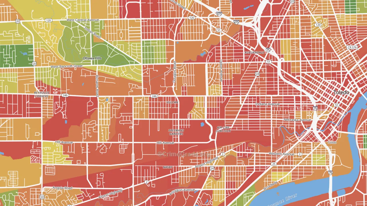 43607, OH Map of Theft Rates