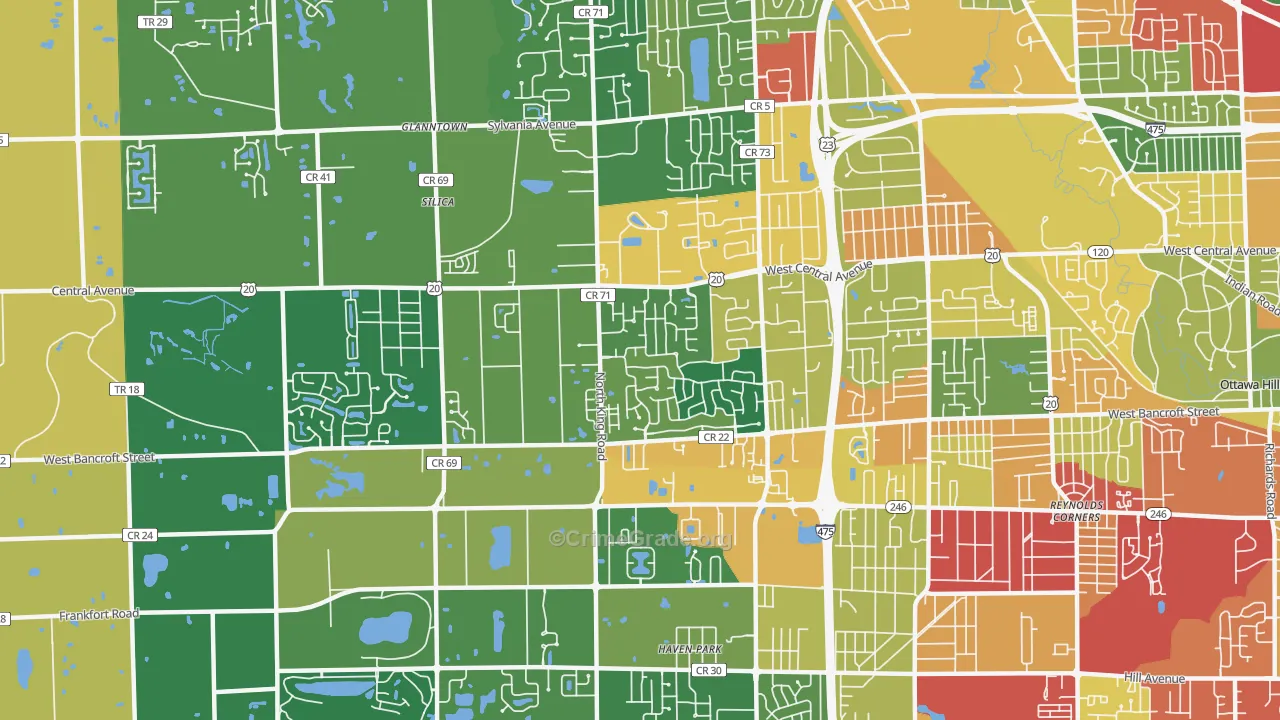 43617, OH Map of Theft Rates