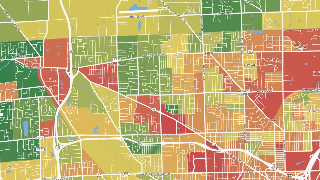 43623, OH Map of Theft Rates