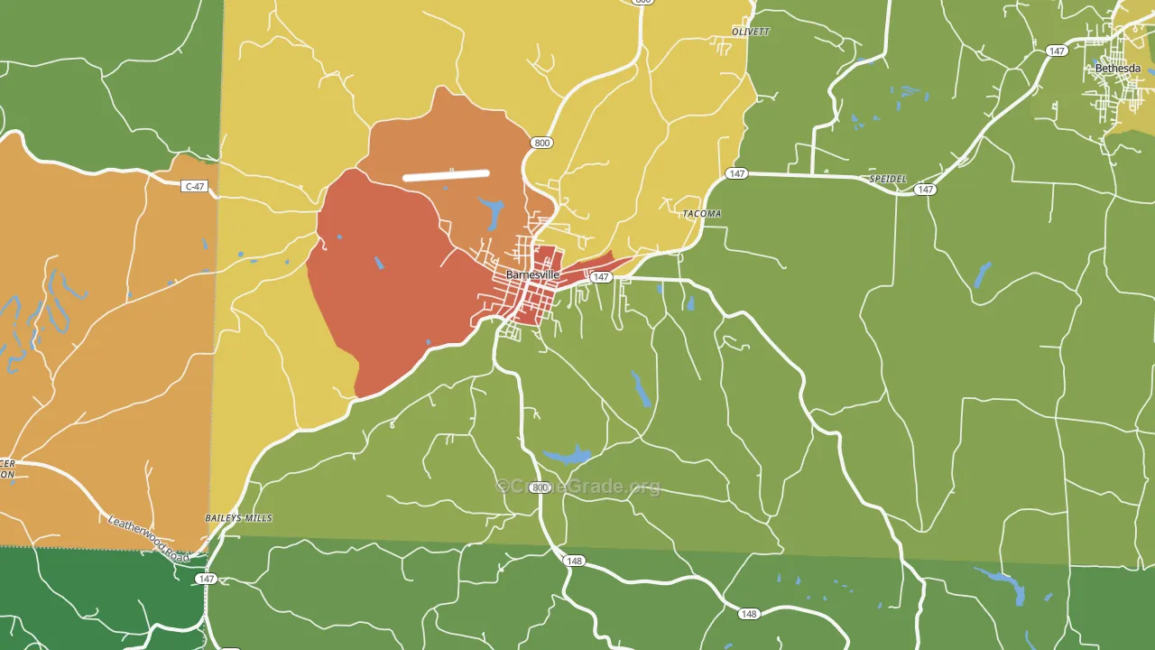 43713, OH Map of Theft Rates
