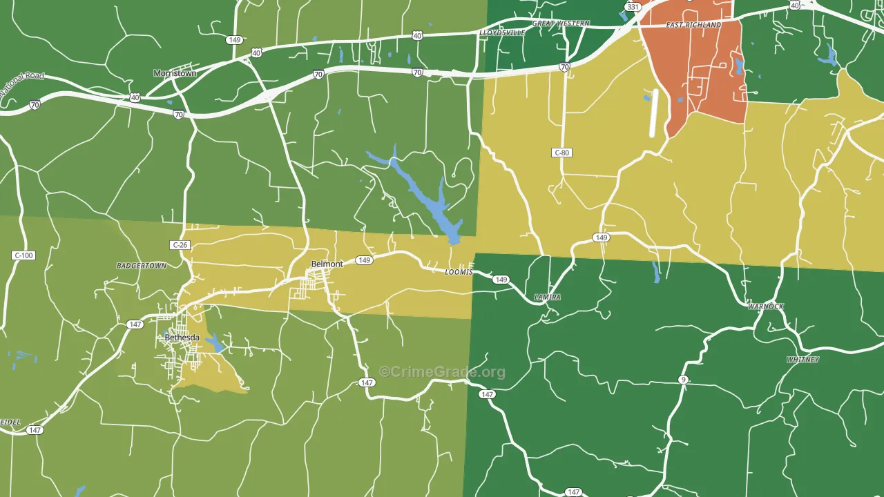 43718, OH Map of Theft Rates