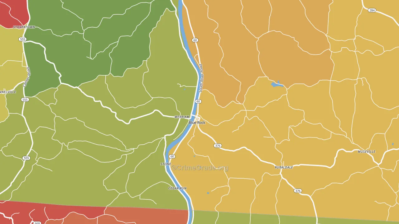 43720, OH Map of Theft Rates