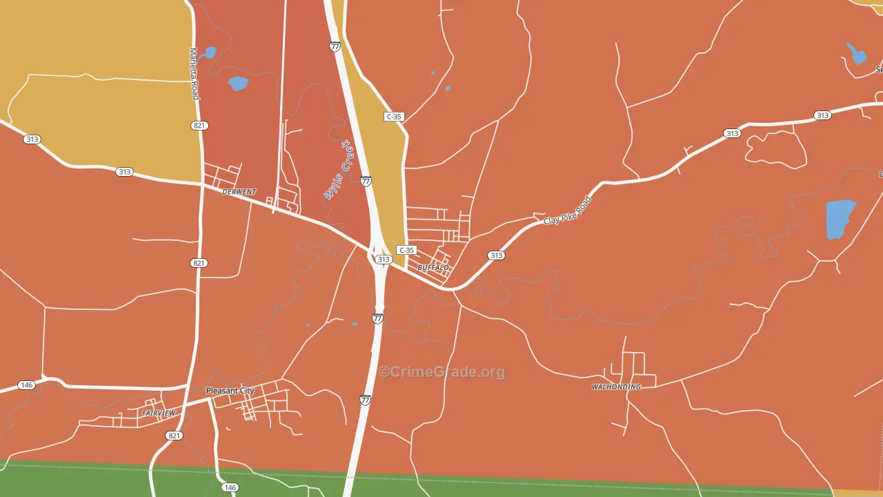 43722, OH Map of Theft Rates