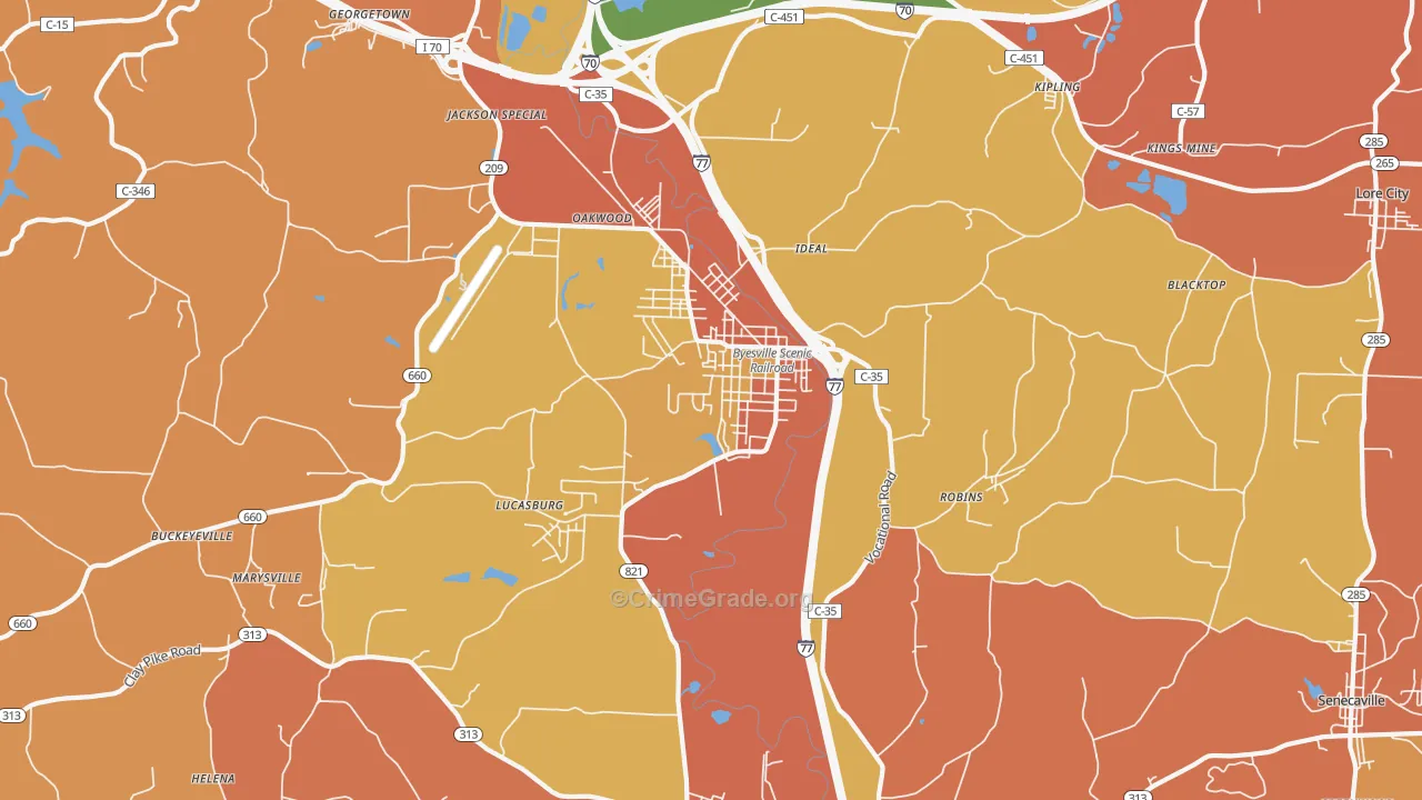 43723, OH Map of Theft Rates