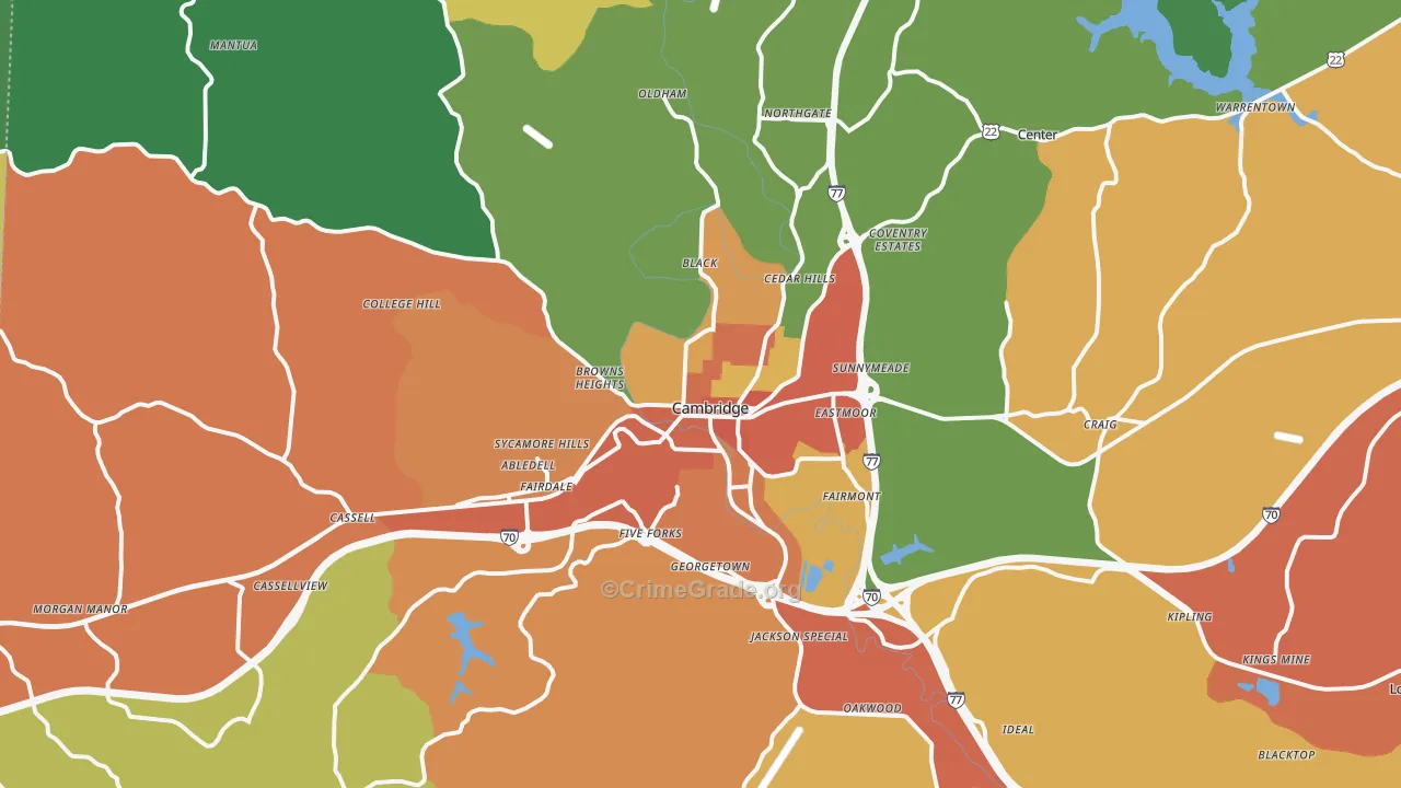 43725, OH Map of Theft Rates