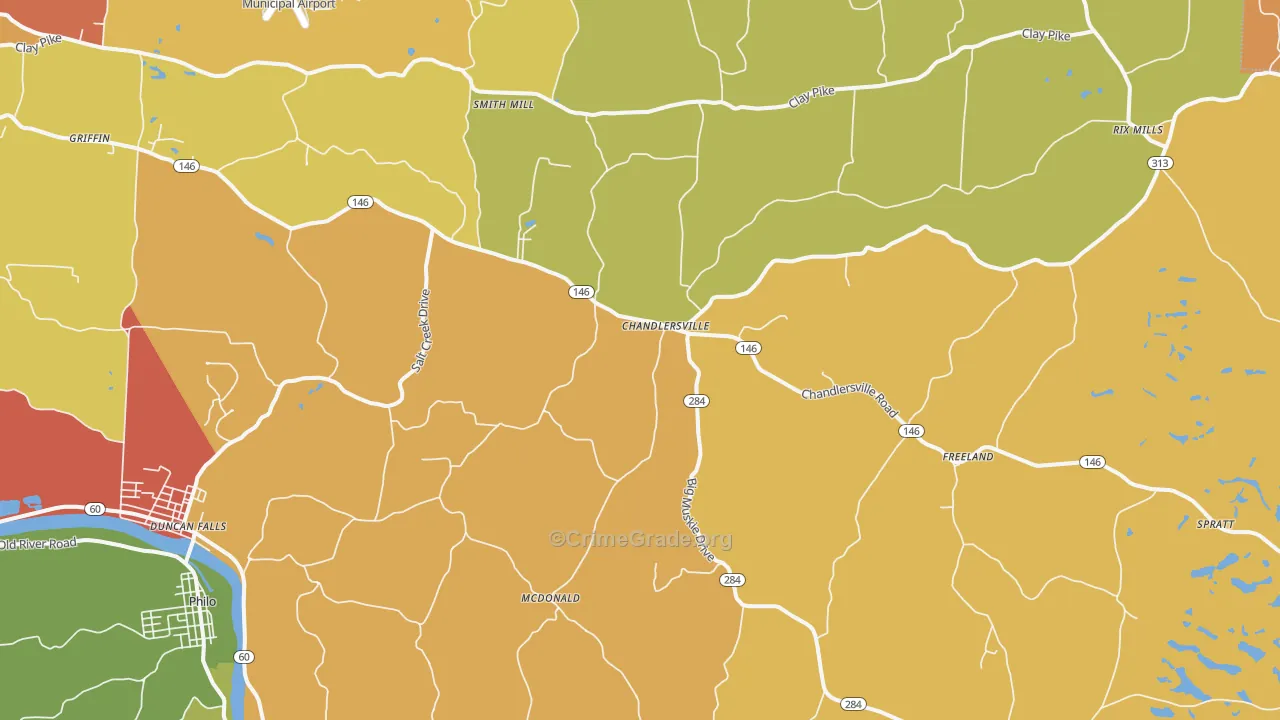 43727, OH Map of Theft Rates