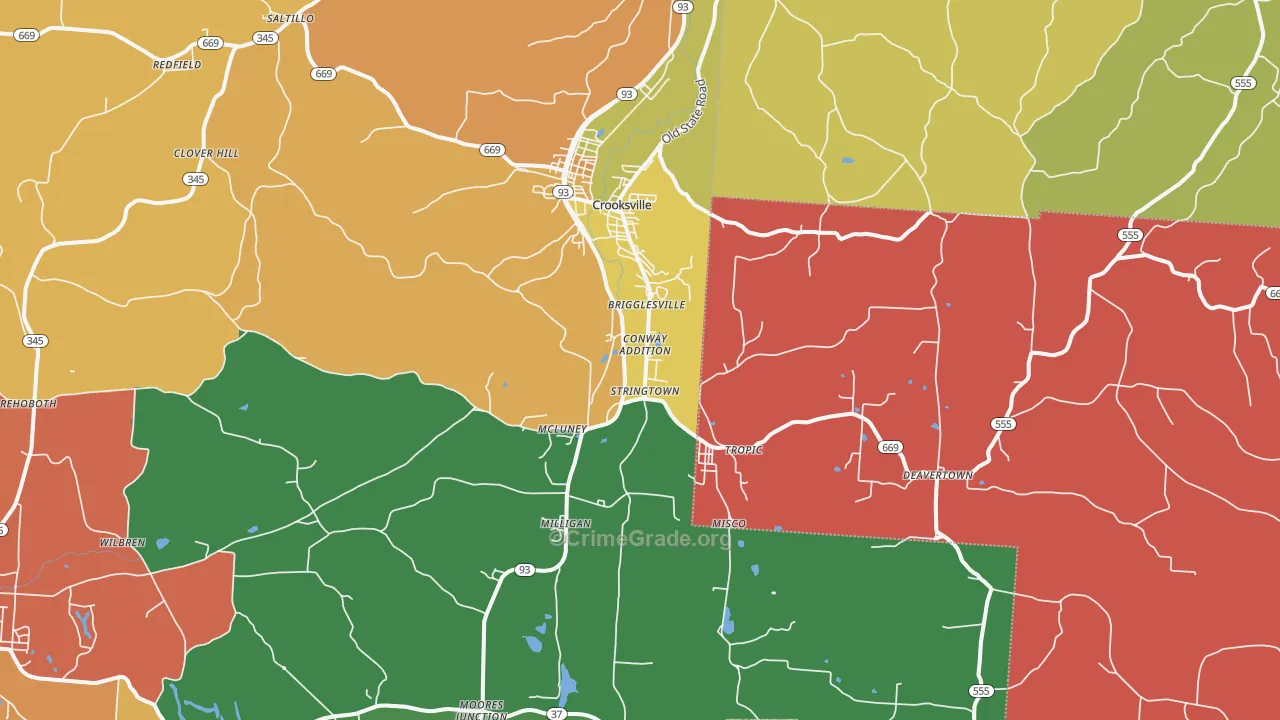 43731, OH Map of Theft Rates