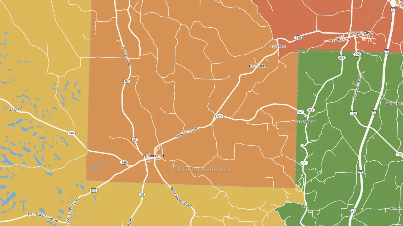 43732, OH Map of Theft Rates