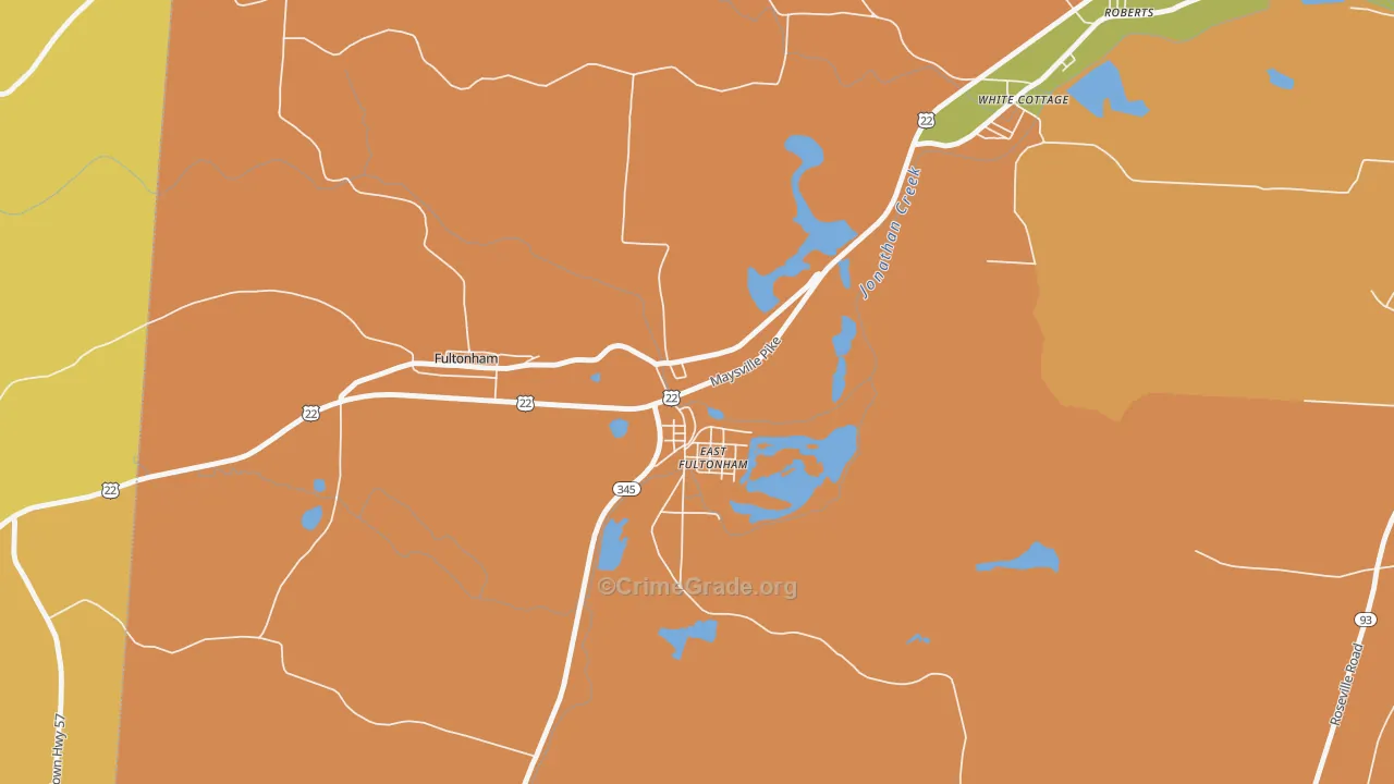 43735, OH Map of Theft Rates