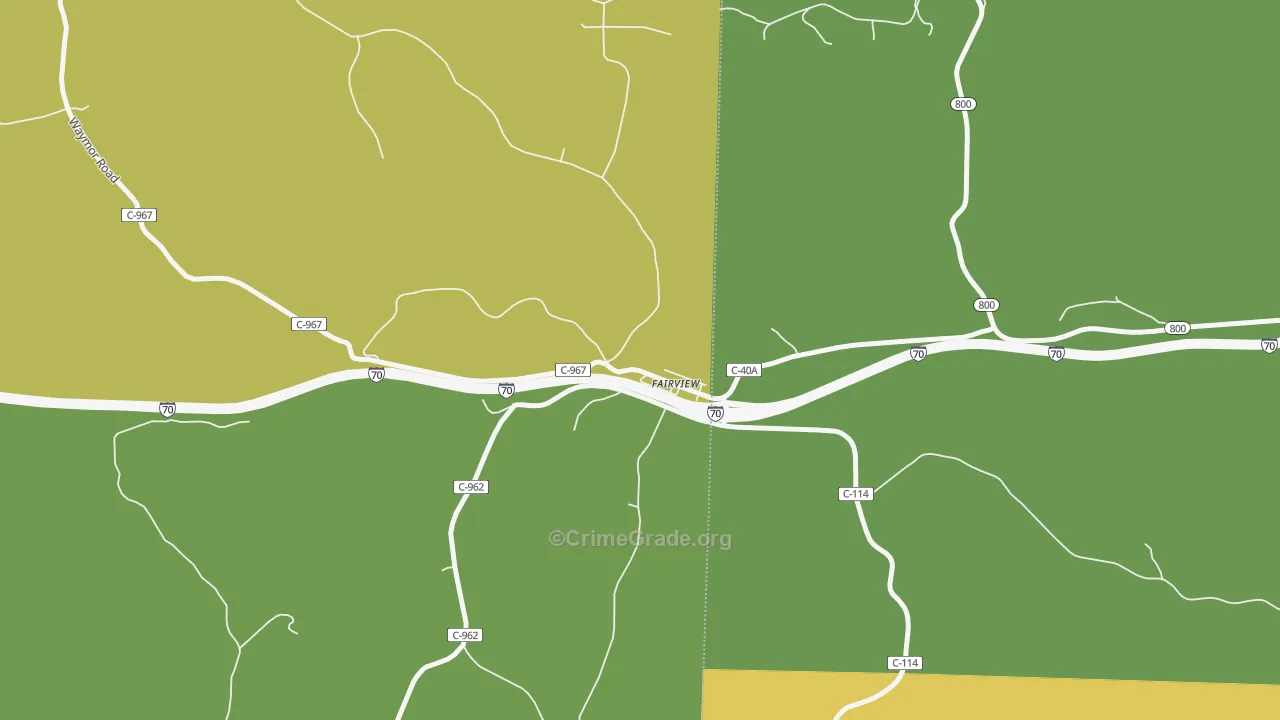43736, OH Map of Theft Rates