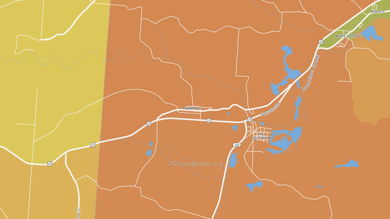 43738, OH Map of Theft Rates
