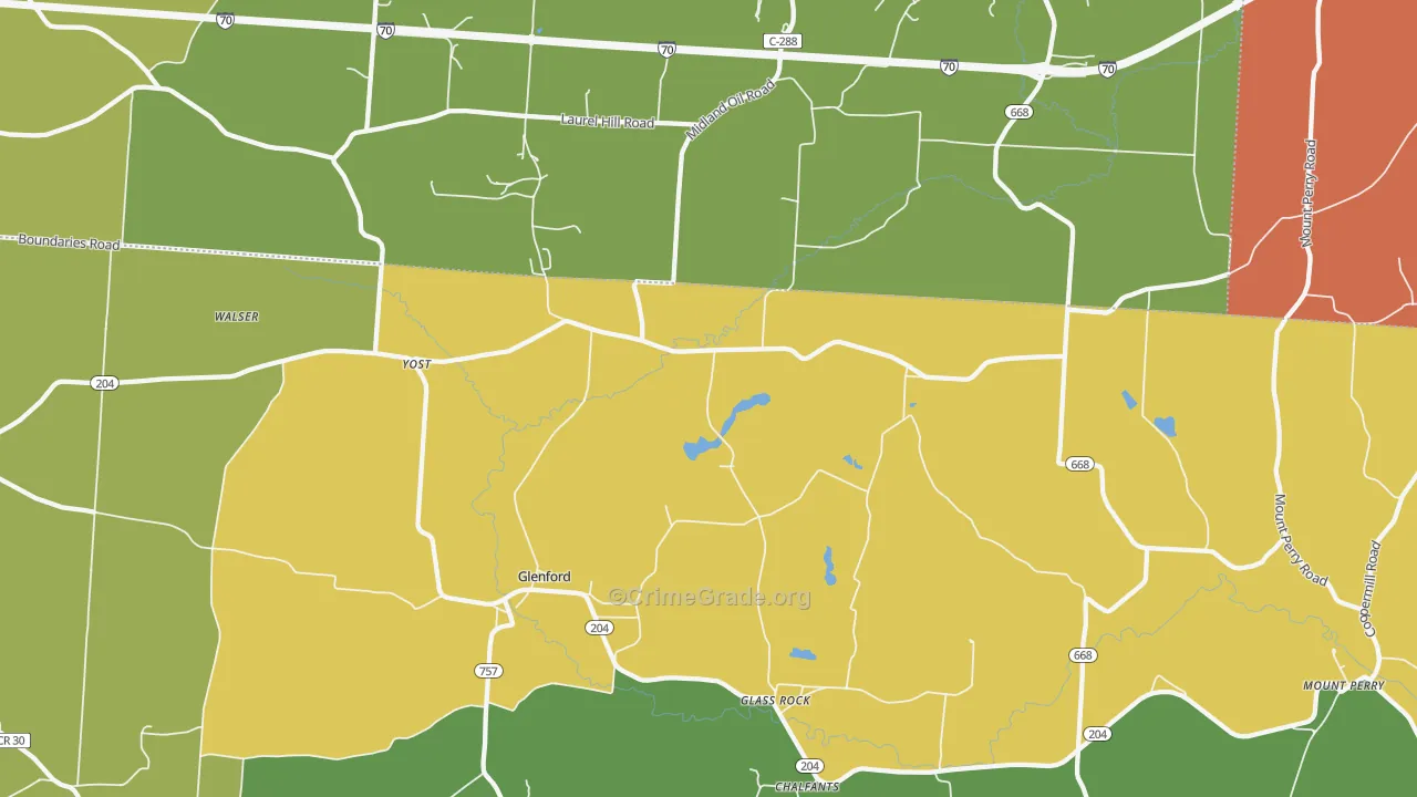 43739, OH Map of Theft Rates