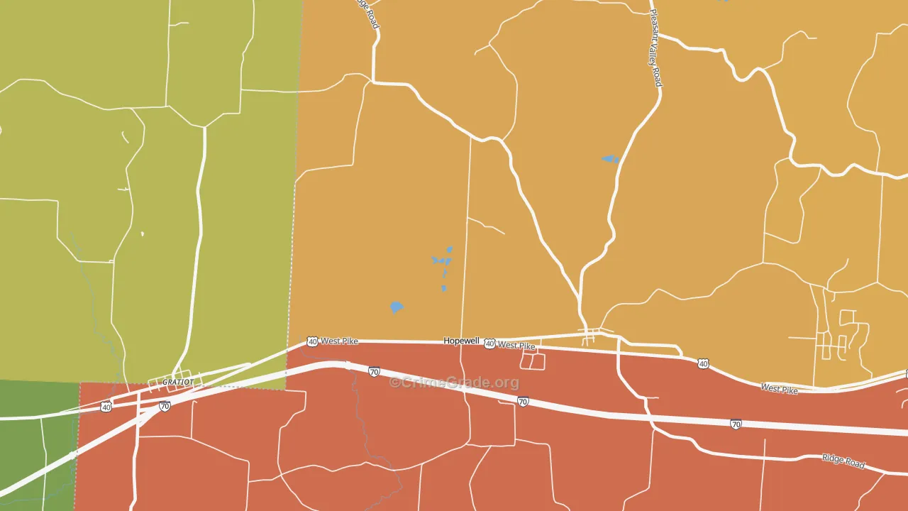 43746, OH Map of Theft Rates