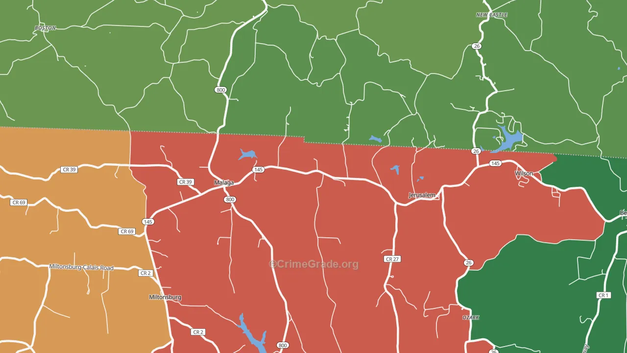 43747, OH Map of Theft Rates