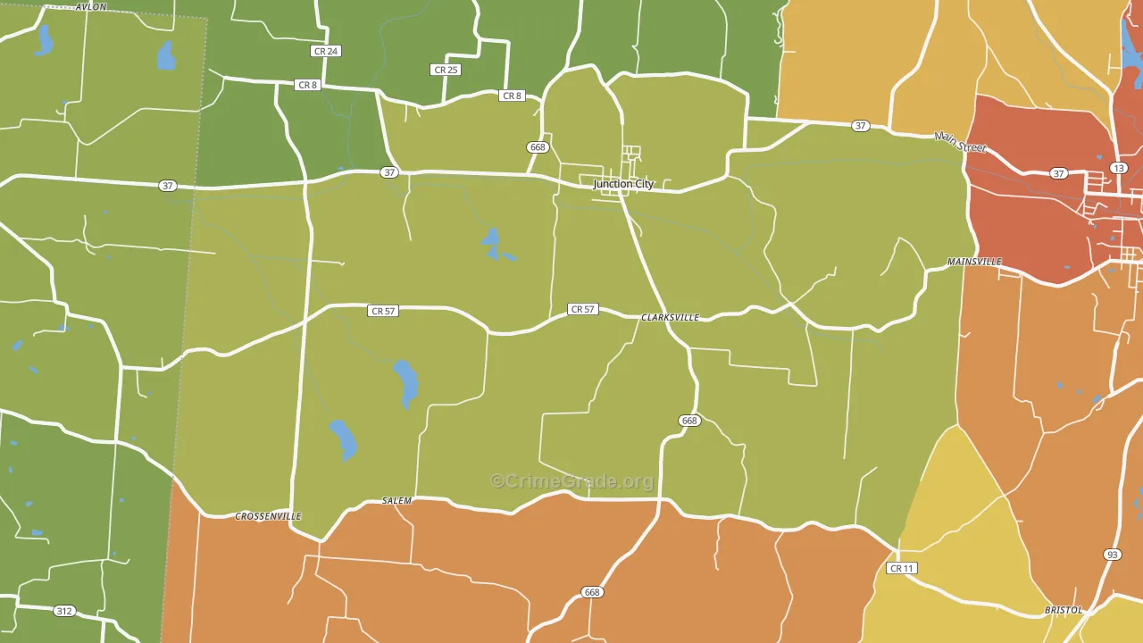 43748, OH Map of Theft Rates