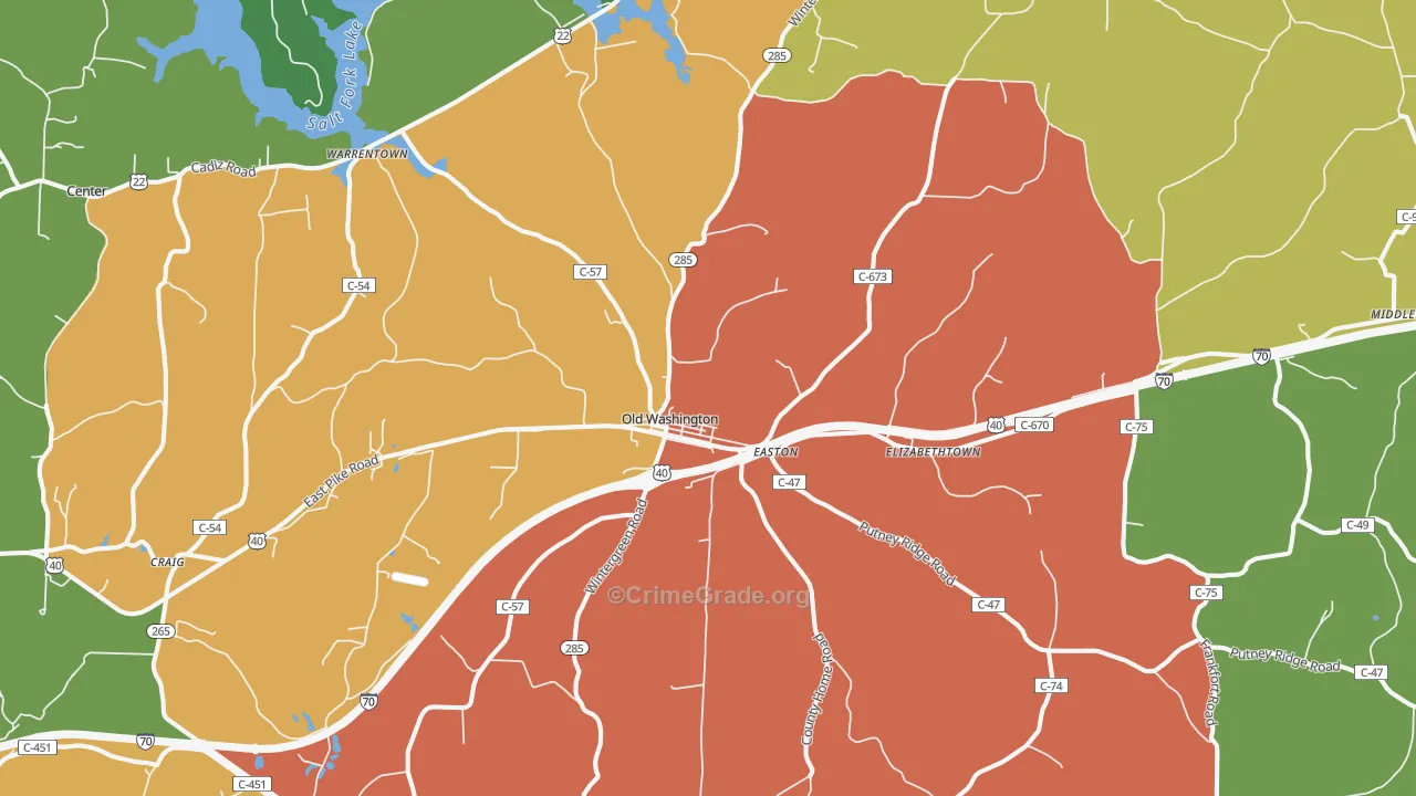 43755, OH Map of Theft Rates