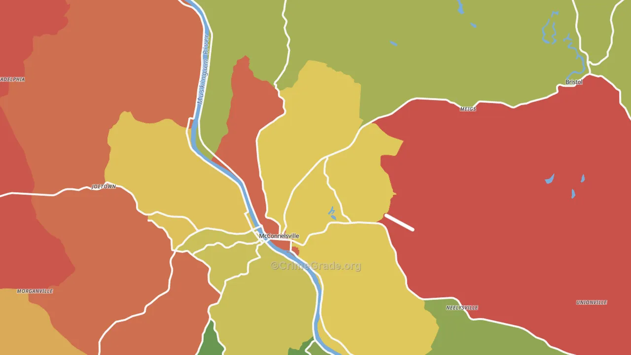 43756, OH Map of Theft Rates