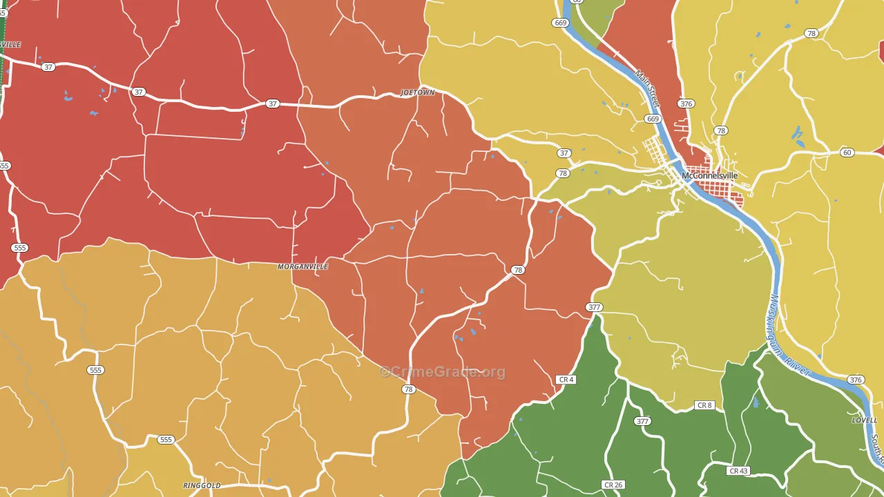 43758, OH Map of Theft Rates