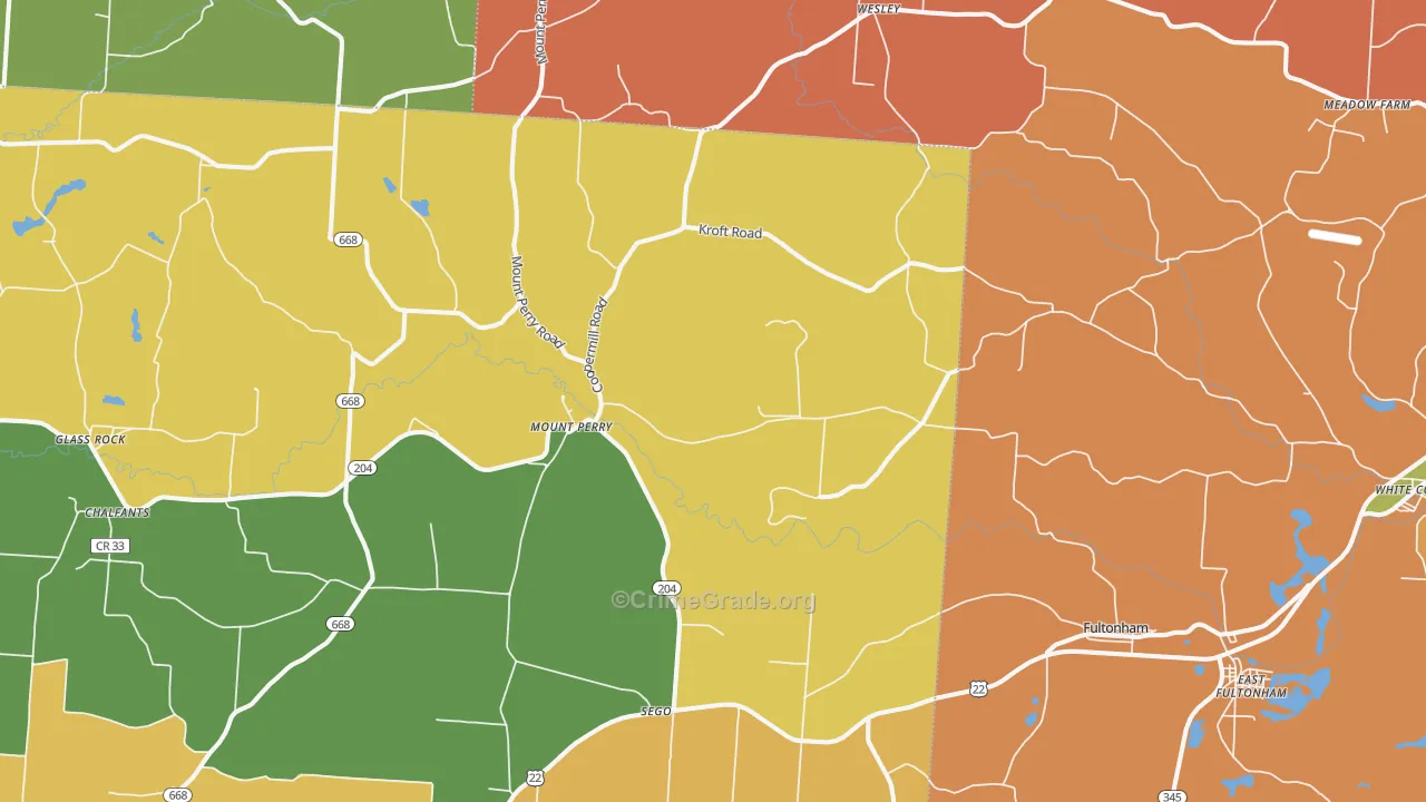 43760, OH Map of Theft Rates