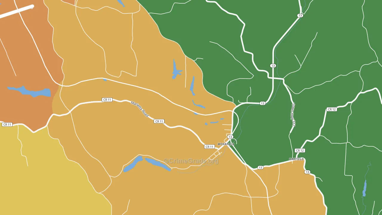 43761, OH Map of Theft Rates