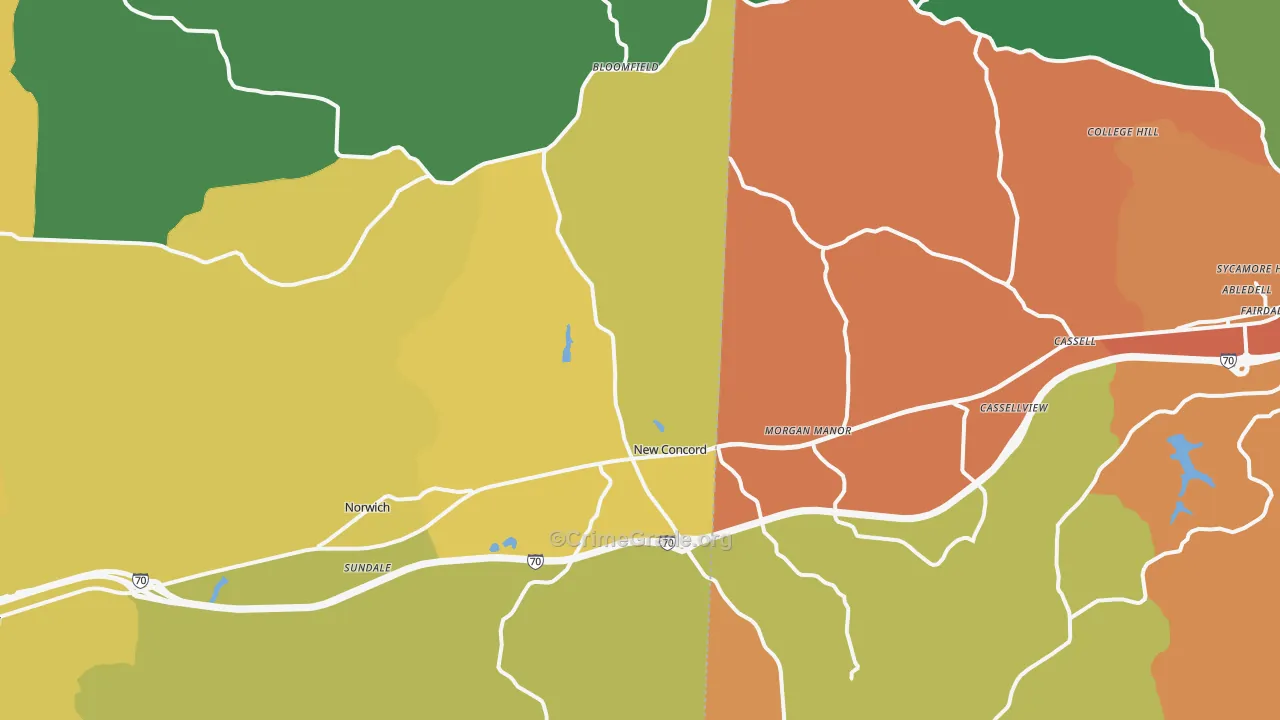 43762, OH Map of Theft Rates